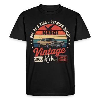 Anniversaire Mars 1966 Année Édition Limitée 1966 - T-shirt Premium bio Homme - noir - Devant - Nico (187cm)