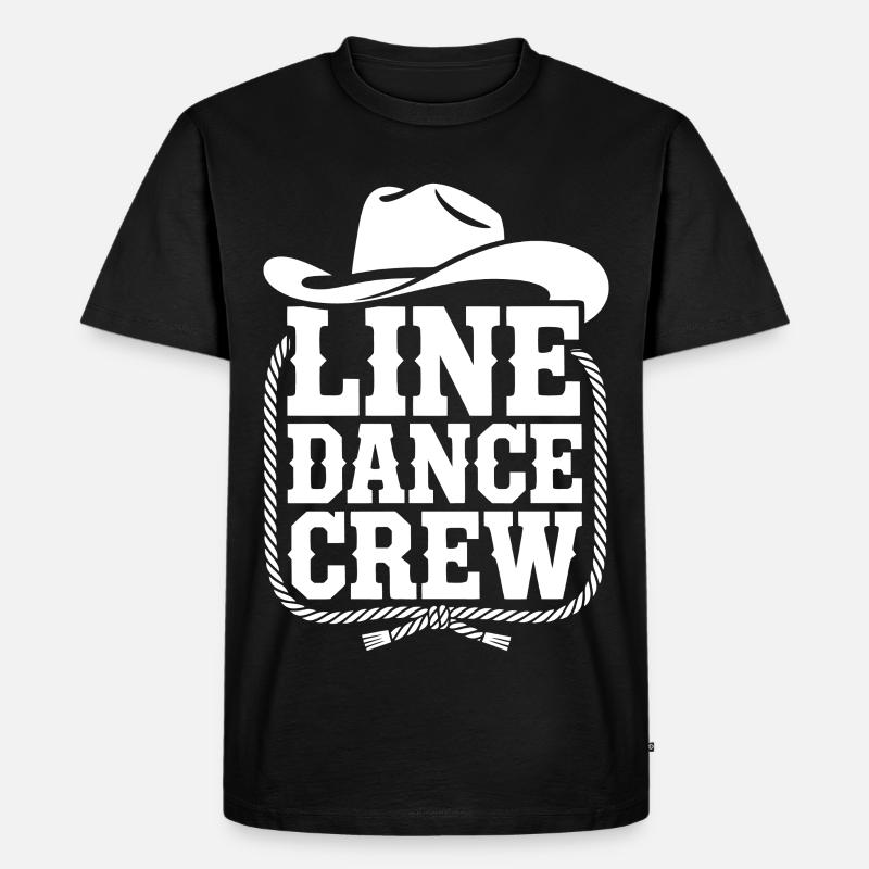 Line Dance Crew Western Logo - Männer Premium Bio T-Shirt - Schwarz