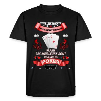 Meilleur joueur de poker cadeau homme - T-shirt Premium bio Homme - noir - Devant - Nico (187cm)