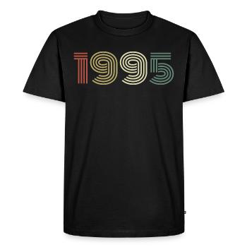 1995 Anniversaire Millésime 1995 Cadeau 1995 - T-shirt Premium bio Homme - noir - Devant - Nico (187cm)