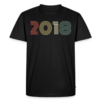 2018 Anniversaire Millésime 2018 Cadeau 2018 - T-shirt Premium bio Homme - noir - Devant - Nico (187cm)