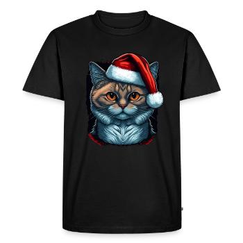 Lovely Xmas cat design for all cat owners - Men's Premium Organic T-Shirt - black - Front - Nico (187cm)