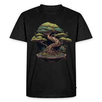 Bonsaï sculpté - T-shirt Premium bio Homme - noir - Devant - Nico (187cm)