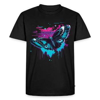 Beauté rétrofuturiste du papillon - T-shirt Premium bio Homme - noir - Devant - Nico (187cm)