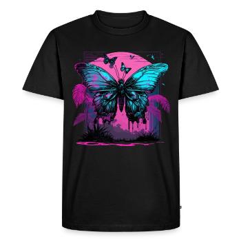 Transformation nostalgique du papillon - T-shirt Premium bio Homme - noir - Devant - Nico (187cm)