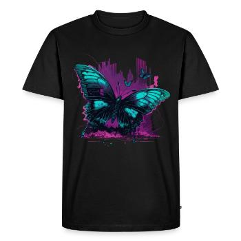 Butterfly Surreal Symphony - Men's Premium Organic T-Shirt - black - Front - Nico (187cm)