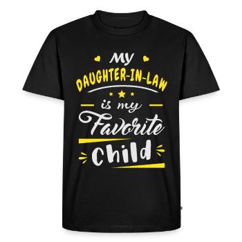 Ma belle-fille est mon enfant préféré - T-shirt Premium bio Homme - noir - Devant - Nico (187cm)