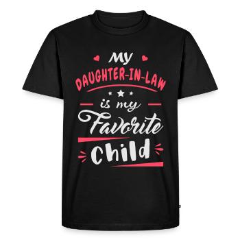 Ma belle-fille est mon enfant préféré - T-shirt Premium bio Homme - noir - Devant - Nico (187cm)