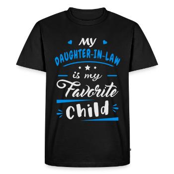 Ma belle-fille est mon enfant préféré - T-shirt Premium bio Homme - noir - Devant - Nico (187cm)