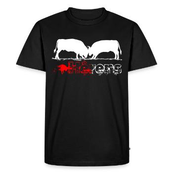 Vache d'hérens, eringer, combat de reines - T-shirt Premium bio Homme - noir - Devant - Nico (187cm)