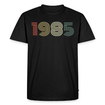 1985 Anniversaire Millésime 1985 Cadeau 1985 - T-shirt Premium bio Homme - noir - Devant - Nico (187cm)