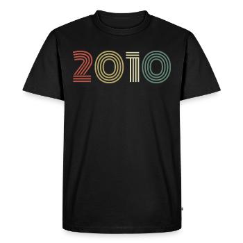 2010 Anniversaire Millésime 2010 Cadeau 2010 - T-shirt Premium bio Homme - noir - Devant - Nico (187cm)