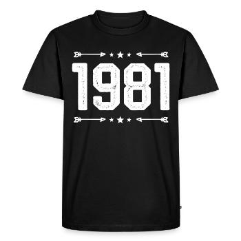 Millésime 1981 Millésime 44ème anniversaire 1981. - T-shirt Premium bio Homme - noir - Devant - Nico (187cm)