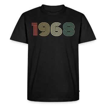 1968 Anniversaire Millésime 1968 Cadeau 1968 - T-shirt Premium bio Homme - noir - Devant - Nico (187cm)