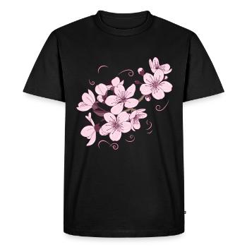 Fleur japonais cadeau cool - T-shirt Premium bio Homme - noir - Devant - Nico (187cm)