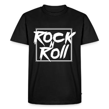 Rock N Roll blanc en métal spirit cool cadeau - T-shirt Premium bio Homme - noir - Devant - Nico (187cm)
