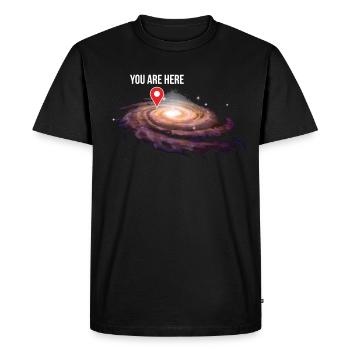 Universe Location in the Galaxy Cool Gift - Men's Premium Organic T-Shirt - black - Front - Nico (187cm)