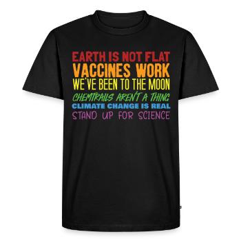 Earth Flat Quotes colorful many sayings Gift - Men's Premium Organic T-Shirt - black - Front - Nico (187cm)