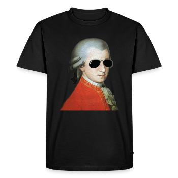 Mozart with sunglasses legend cool gift - Men's Premium Organic T-Shirt - black - Front - Nico (187cm)