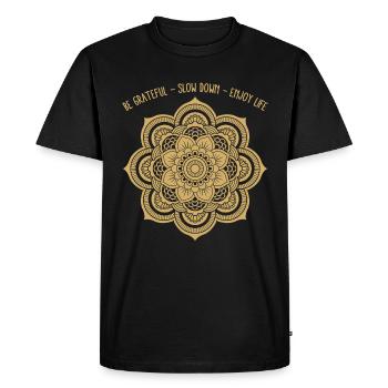 Hindouisme Mandala symbole Savourer la vie Cooles - T-shirt Premium bio Homme - noir - Devant - Nico (187cm)