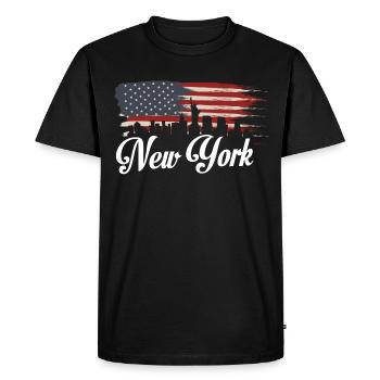 New York fière drapeau patriotisme cadeau cool - T-shirt Premium bio Homme - noir - Devant - Nico (187cm)