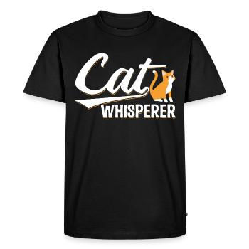 Chat chuchoteur Cadeau amusant - T-shirt Premium bio Homme - noir - Devant - Nico (187cm)