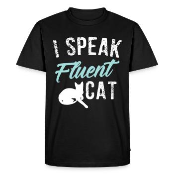 Je parle chat fluide Cadeau drôle - T-shirt Premium bio Homme - noir - Devant - Nico (187cm)