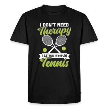 Tennis Thérapie Sport Cadeau Amusant - T-shirt Premium bio Homme - noir - Devant - Nico (187cm)