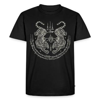 Sak Yant Thai Tattoo Twin Tiger Muay Thai Gift - Men's Premium Organic T-Shirt - black - Front - Nico (187cm)
