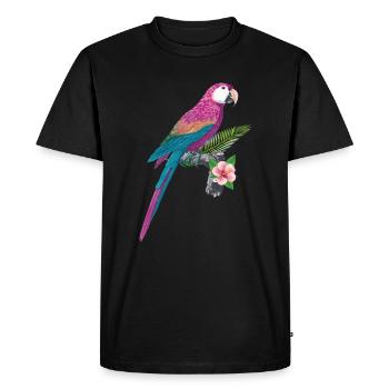Parrot Ara Bird Ornithologist Cool Gift - Men's Premium Organic T-Shirt - black - Front - Nico (187cm)