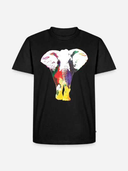 Elephant Rainbow Wildlife Cool Cadeau - T-shirt Premium bio Homme - noir