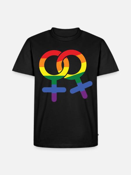 LGBT lesbisk kvindelig gavesymbol - Herre Premium økologisk T-shirt - sort