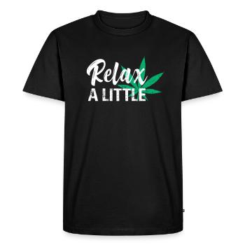 Grass Smoking Relax - Men's Premium Organic T-Shirt - black - Front - Nico (187cm)