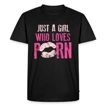 Fille porno fille femme - T-shirt Premium bio Homme - noir - Devant - Nico (187cm)