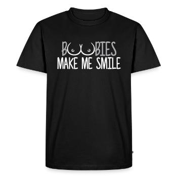 Brüste Boobs Boobies make me smile - Männer Premium Bio T-Shirt - Schwarz - Vorne - Nico (187cm)