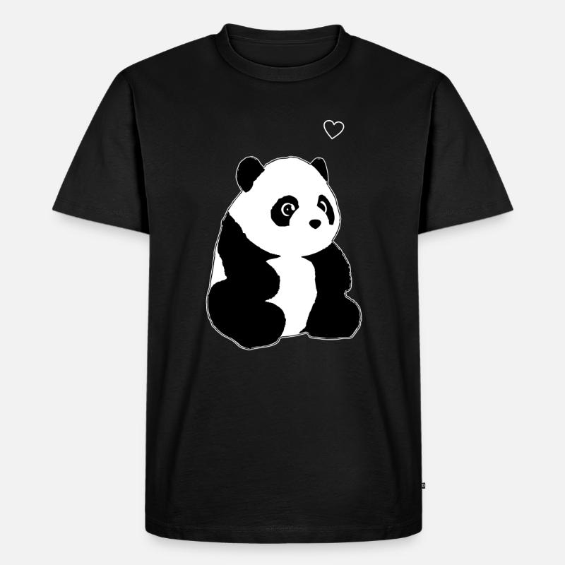 Panda - Männer Premium Bio T-Shirt - Schwarz