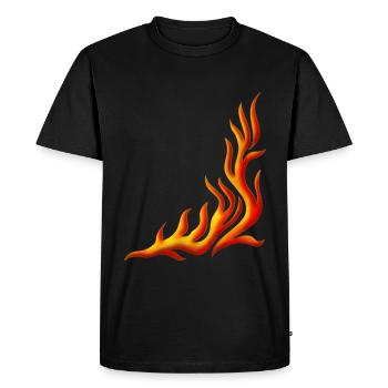 feu, flamme, Flame / T-shirt, Motiv 1, Fire, - T-shirt Premium bio Homme - noir - Devant - Nico (187cm)