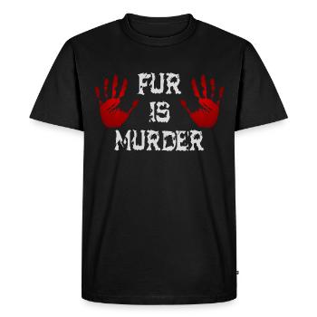 La fourrure est un meurtre - T-shirt Premium bio Homme - noir - Devant - Nico (187cm)