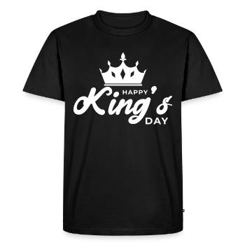 Happy king's day. Fête des rois. Roi pour un jour. - T-shirt Premium bio Homme - noir - Devant - Nico (187cm)