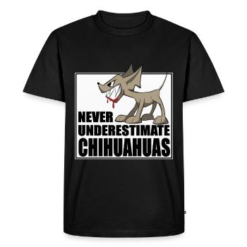 chemise et autocollants amusants pour chien, Chihuahua - T-shirt Premium bio Homme - noir - Devant - Nico (187cm)