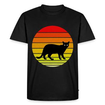 Mignon chat noir au look vintage / rétro - T-shirt Premium bio Homme - noir - Devant - Nico (187cm)