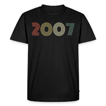 2007 Anniversaire Millésime 2007 Cadeau 2007 - T-shirt Premium bio Homme - noir - Devant - Nico (187cm)