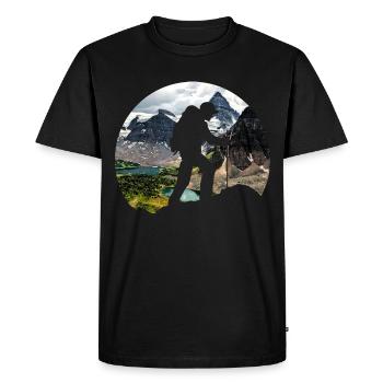 Outdoor Adventures Hiking Hiking Mountain Mountain - Men's Premium Organic T-Shirt - black - Front - Nico (187cm)