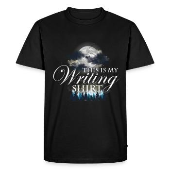 Ceci est mon écrivain de chemise d’écriture - T-shirt Premium bio Homme - noir - Devant - Nico (187cm)