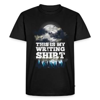 Ceci est mon écrivain de chemise d’écriture - T-shirt Premium bio Homme - noir - Devant - Nico (187cm)
