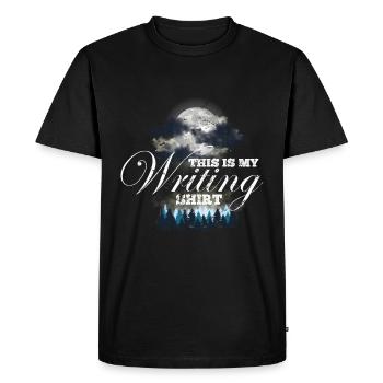 Ceci est mon écrivain de chemise d’écriture - T-shirt Premium bio Homme - noir - Devant - Nico (187cm)