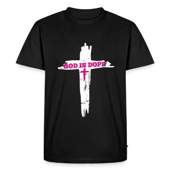 Dieu est cool foi chrétienne religion prier - T-shirt Premium bio Homme - noir - Devant - Nico (187cm)