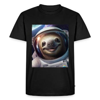 Sloth Astronaut Space Outer Space - Men's Premium Organic T-Shirt - black - Front - Nico (187cm)
