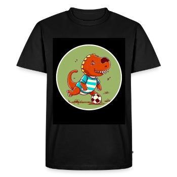 T-Rex Dino Dinosaur Dinosaur Sports Football Child - Men's Premium Organic T-Shirt - black - Front - Nico (187cm)