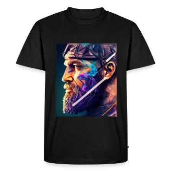 Viking Viking Polygon Geometric Nordic Neon - Men's Premium Organic T-Shirt - black - Front - Nico (187cm)